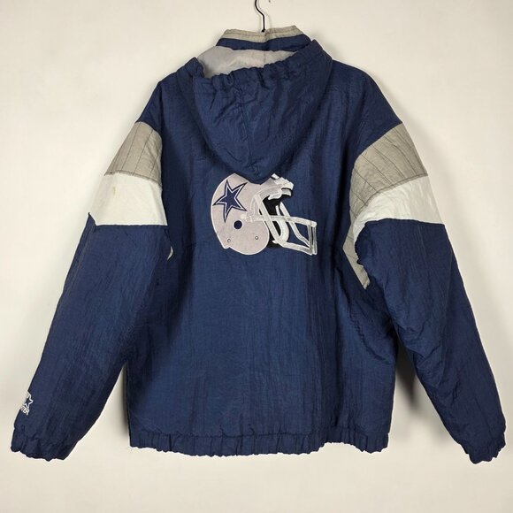 Vintage 90s Starter NFL Dallas Cowboys Mens Large Long Sleeve Pullover Jacket - Picture 2 of 9